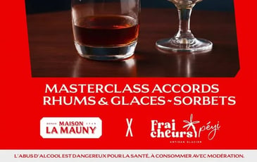 Masterclass accords rhums Maison La Mauny et glaces et sorbets de Fraîcheurs Péyi
