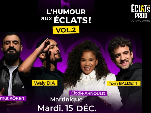 Plateau humour Aux Éclats Vol 2 avec Waly Dia, Tom Baldetti, Umut Koker et Élodie Arnould